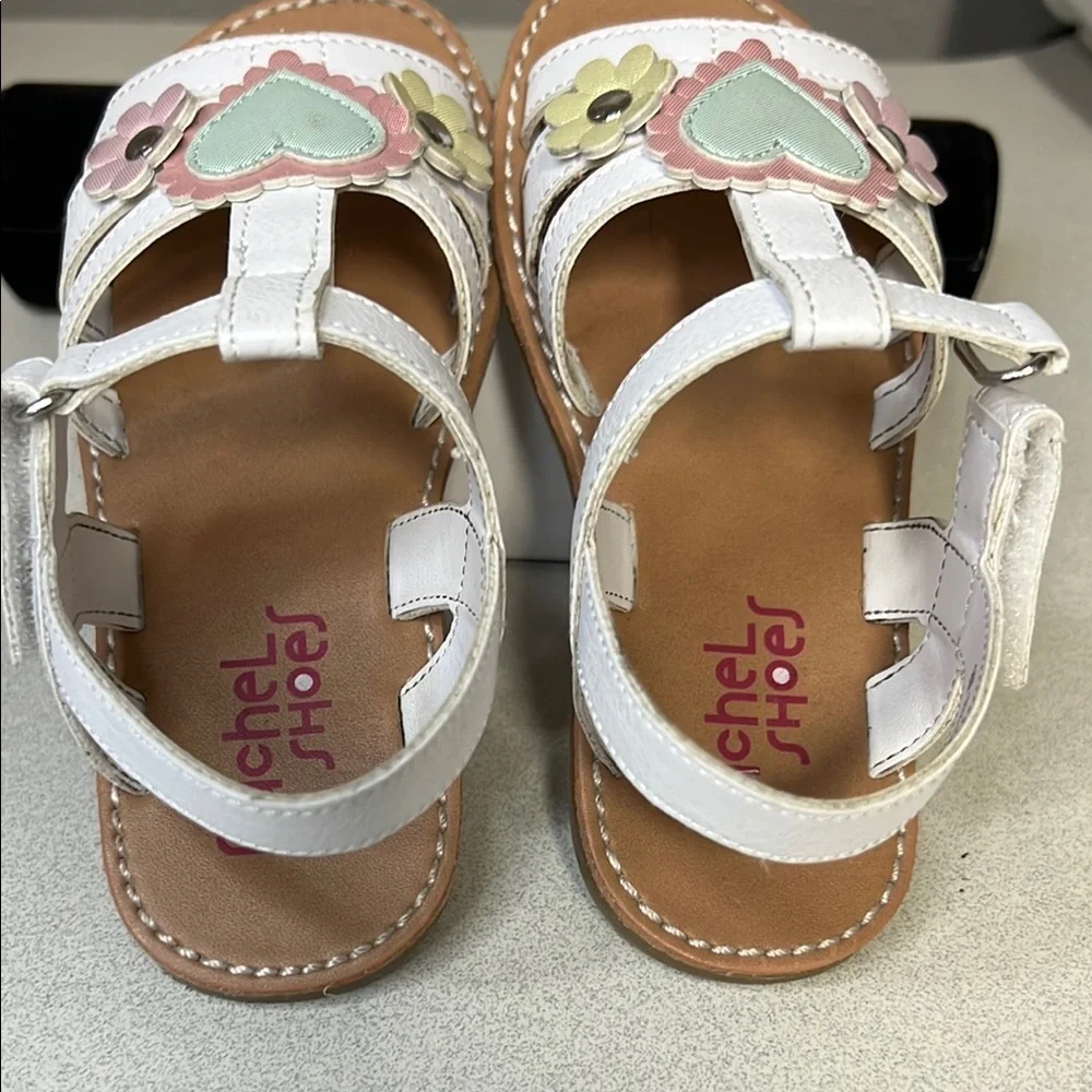 Rachel Shoes Floral White and Pink Kids Sandals